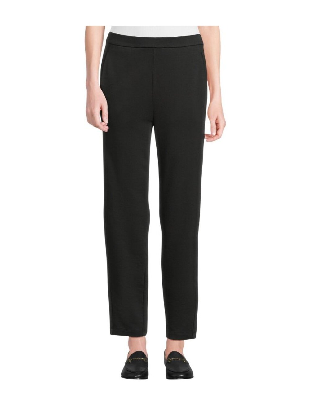 NWT Eileen Fisher Garment Dyed French Terry Slouch Ankle Pant Washed Black XL